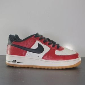 Nike Af1 Air Force 1 Red White Black Women's Sneakers 004627 Sz 6youth/7.5womens